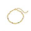 18K Gold Plated Stainless Steel Bracelet with Colored Zircon - Fashionable, Versatile, and Non-Fading
