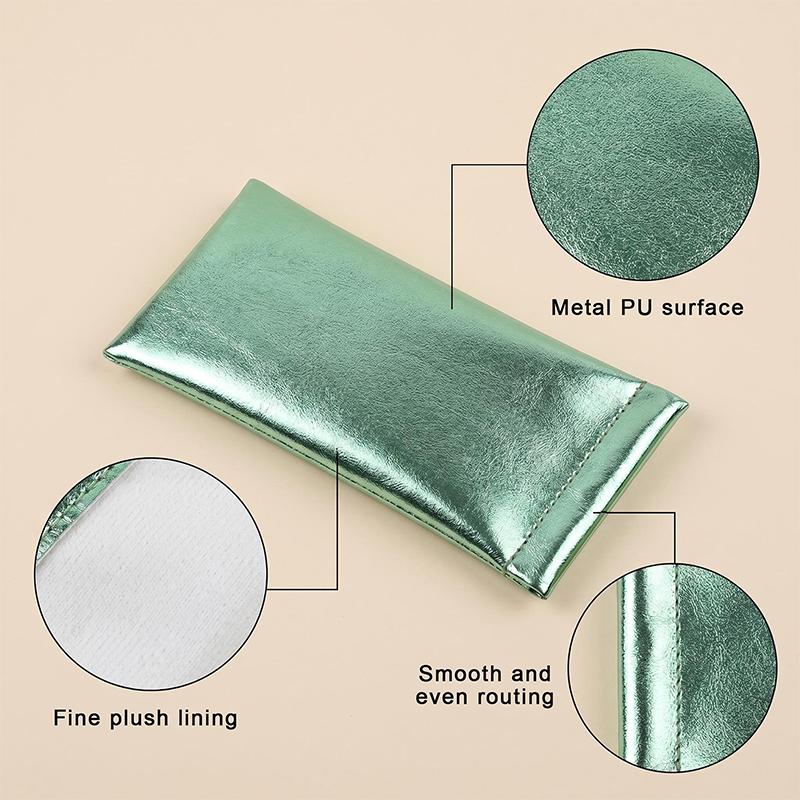 Solid Soft Pu Leather Eyeglasses Pouch Portable Sunglasses Case Travel Organizer Colors Optional