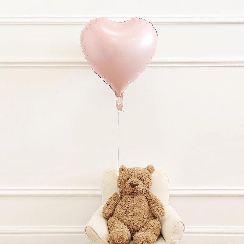 8-Inch Pure Color Heart-aped Aluminum Foil Balloons Baby First Birthday Decoration Children's Birthday Par Scene Decoration