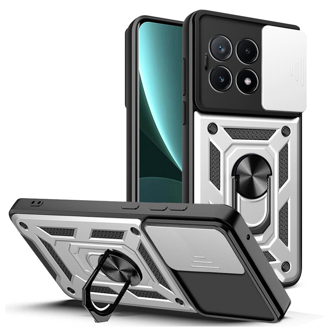 

Защитный чехол для камеры POCO X6 Pro M6 Pro F5 Pro X5 Pro M5 X4 Pro X4 GT M4 Pro F3 X3 NFC POCO C65 Armor Hybrid Ring Back Cover For POCO M3 серебряный