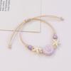 1 Piece Adjustable Boho Jewelry Starfish Hand Rope Handmade Snail Shell Ceramic Bracelet For Women And Men Diy Decoration