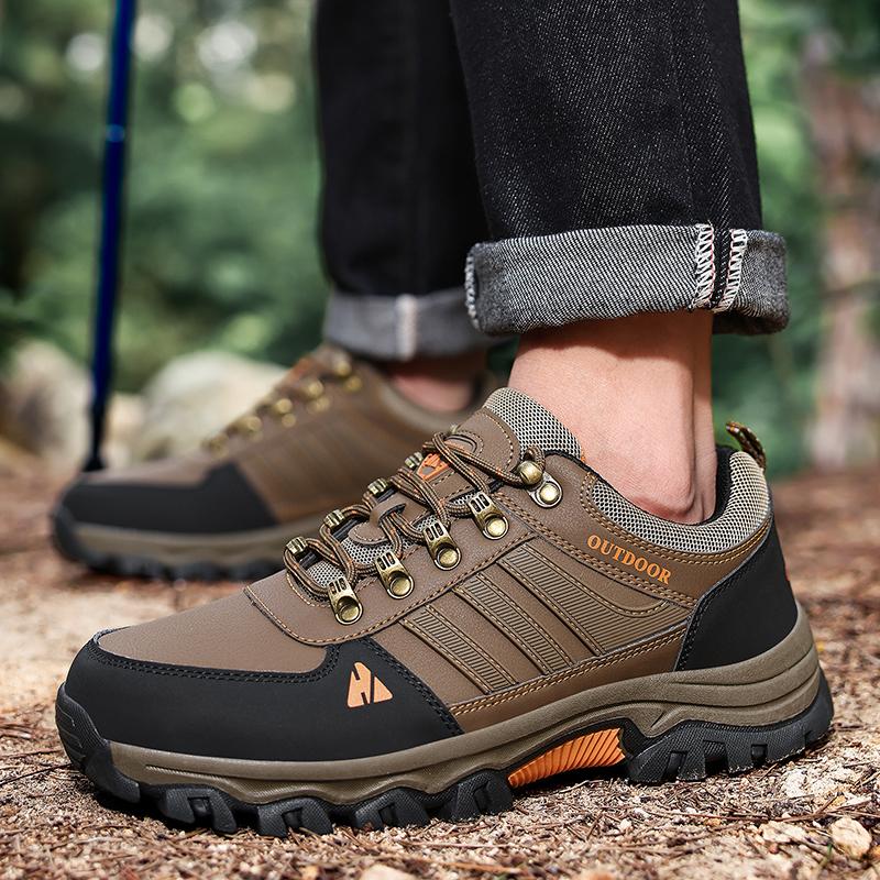 Hiking Shoes Men Outdoor Anti-slip Lace-up Low-top Shoes Men Shock-absorbing Comfortable Breathable Casual Sports Shoes Men
