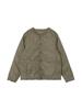 Ships TAION Men's Custom-Made Reversible Nylon Down Inner Cardigan, Hand Washable, Olive, Size S (714680024)