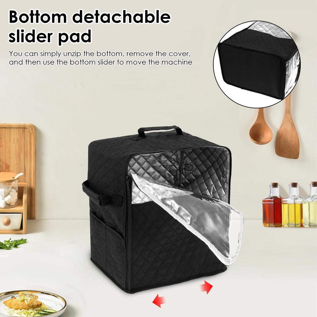 Kitchen Dust Cover Waterproof Stand Mixer Cover with Appliance Sliders Base and Storage Pockets Fit 4.5-8 Quart KitchenAid Mixer