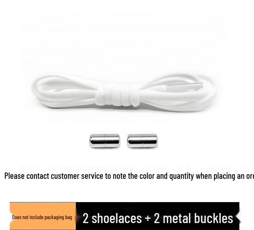 Semicircular No-Tie Elastic Shoelaces with Metal Capsule Buckle Shoe Accessories