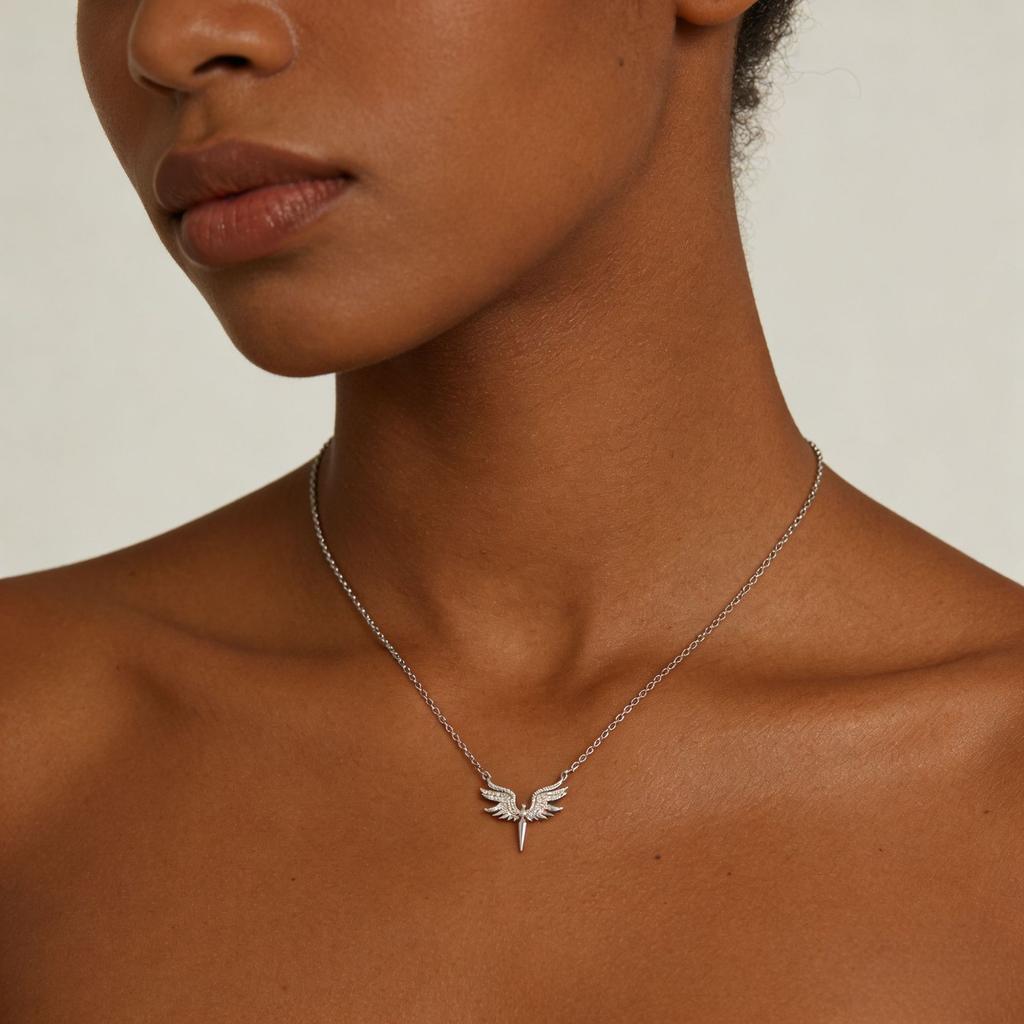 Small Angel Wing Collarbone Necklace Creative Wing Pendant Delicate Jewelry for Women
