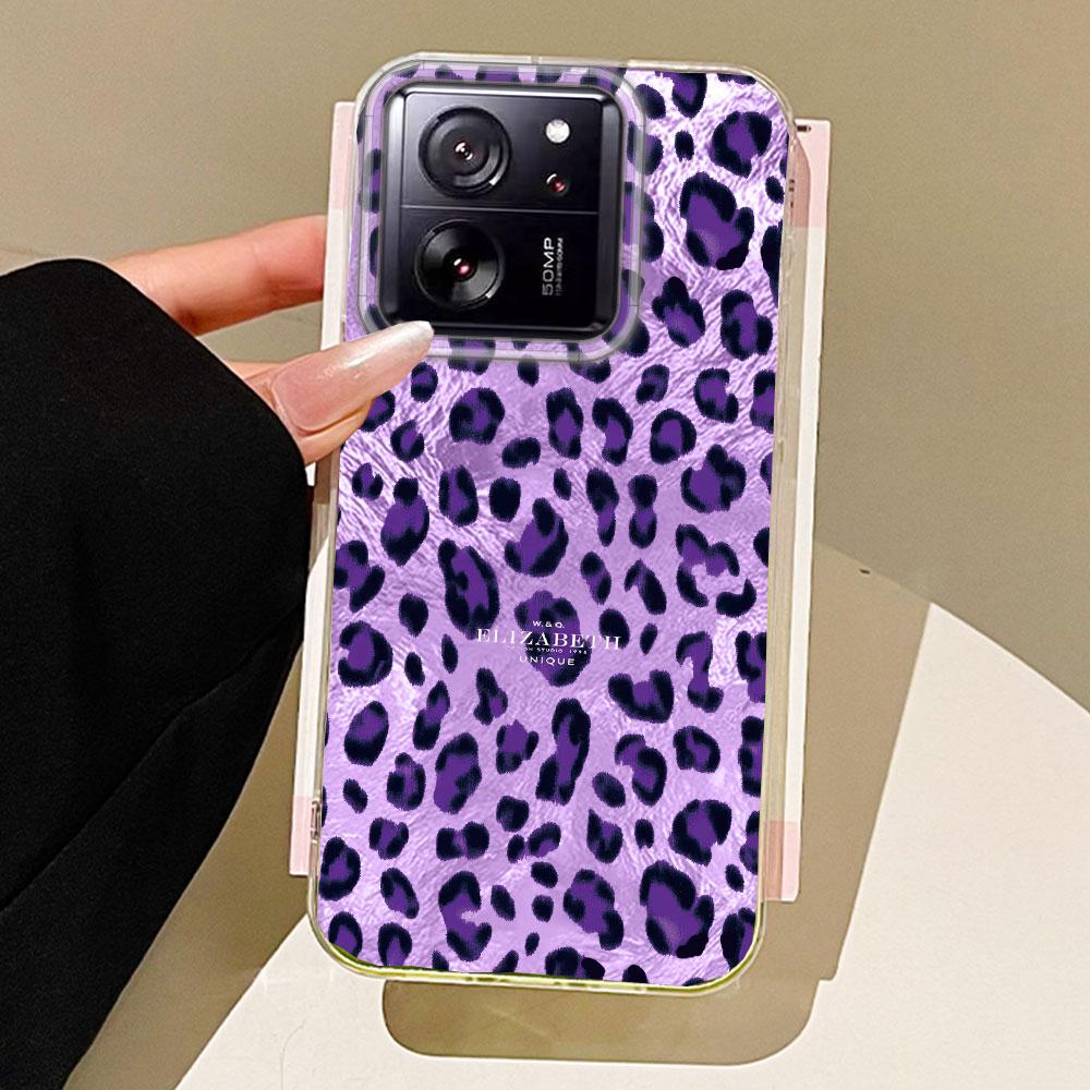 Splicing Purple Leopard Print Girls Phone Case for Xiaomi 13T 14T 11 Lite NE Poco X5 M6 Pro X6 X7 X3 Pro NFC C65 C61 M5S Cover