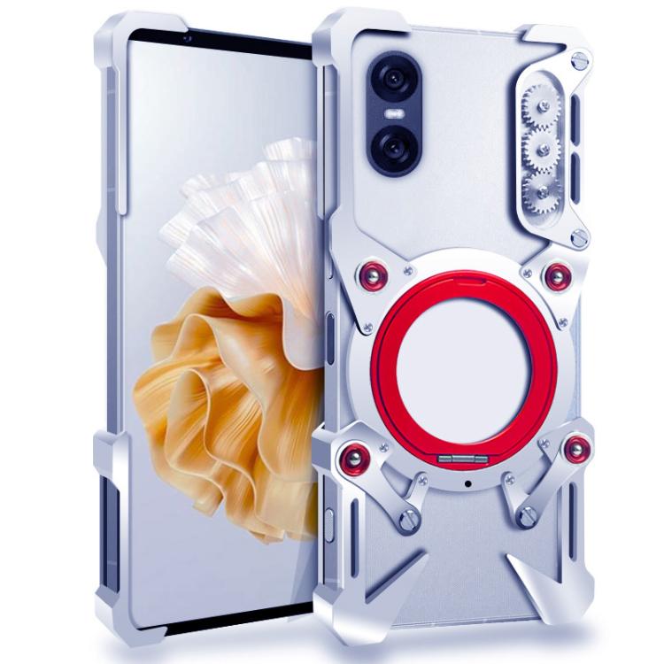 Rotating Bracket Hollow Metal Phone Case with Lanyard