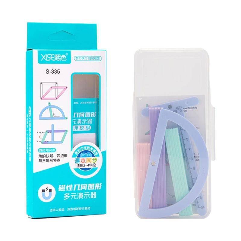 

Geometric Drawing Ruler Magnetic Geometric Figure Detachable Magnetic Geometric Teaching Figure for Student and Teacher 1