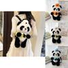Police Panda Plush Backpack For Girls With Zipper Closure And Cartoon Design