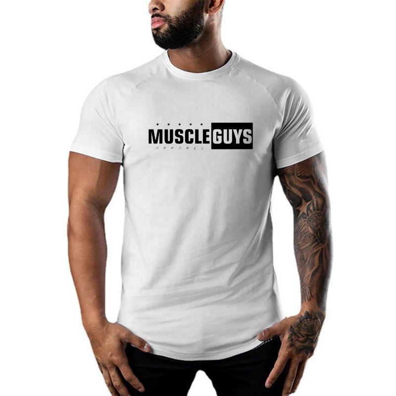 Tun Sie Die Arbeit Sommer Gedruckt Sportswear Herren Oansatz Baumwolle Mode Casual Bodybuilding Fitness Gym Sport Coole T-shirt 6 Farben