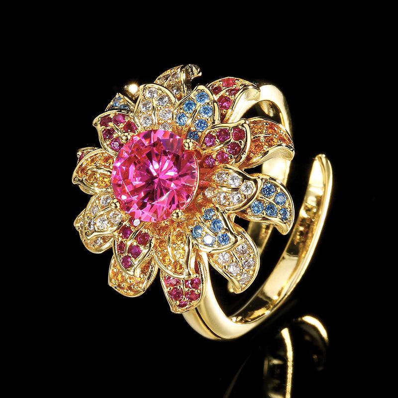 

Колье Кольцо Серьги Набор украшений Женский Цвет Сокровище Дизайн Маргаритки Розово-красные Украшения Легкая Роскошь