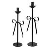 Iron Art European Style Living Room Candle Holder Desktop Ornaments Black Chic Candlestick Decorative Home Decoration