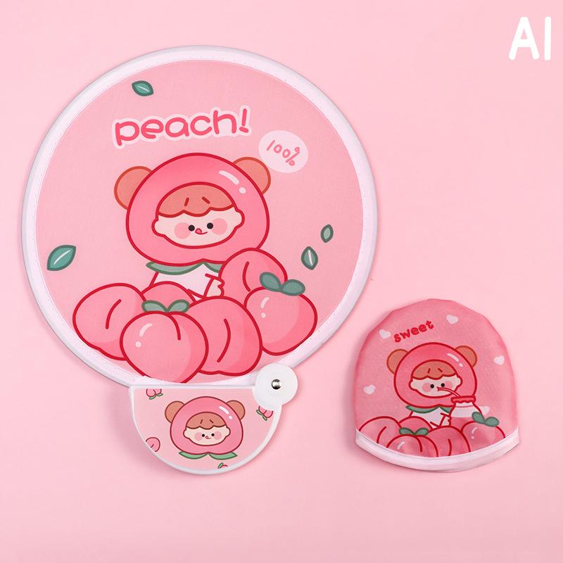 

Креативный складной летний прохладный вентилятор, милый мультяшный портативный ручной круглый карманный мини-электровентилятор для путешествий на открытом воздухе