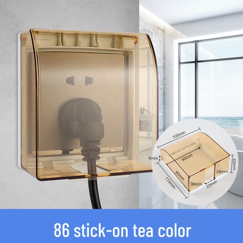 86 Type Transparent Self-Adhesive Waterproof Socket Cover for Bathroom Switches