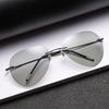 Metal Titanium Light Rimless Color Changing Sunglasses for Men Driving Day Night Glasses New gafas de sol hombre