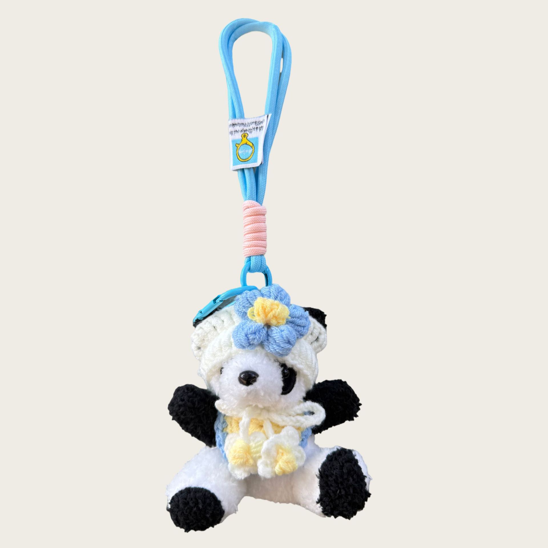 

I Ll Give You A Little Red Flower, Cute Panda Plush Doll Pendant, Keychain, Doll, Female Bag, Pendant, And Advanced Sense. небесно-голубой
