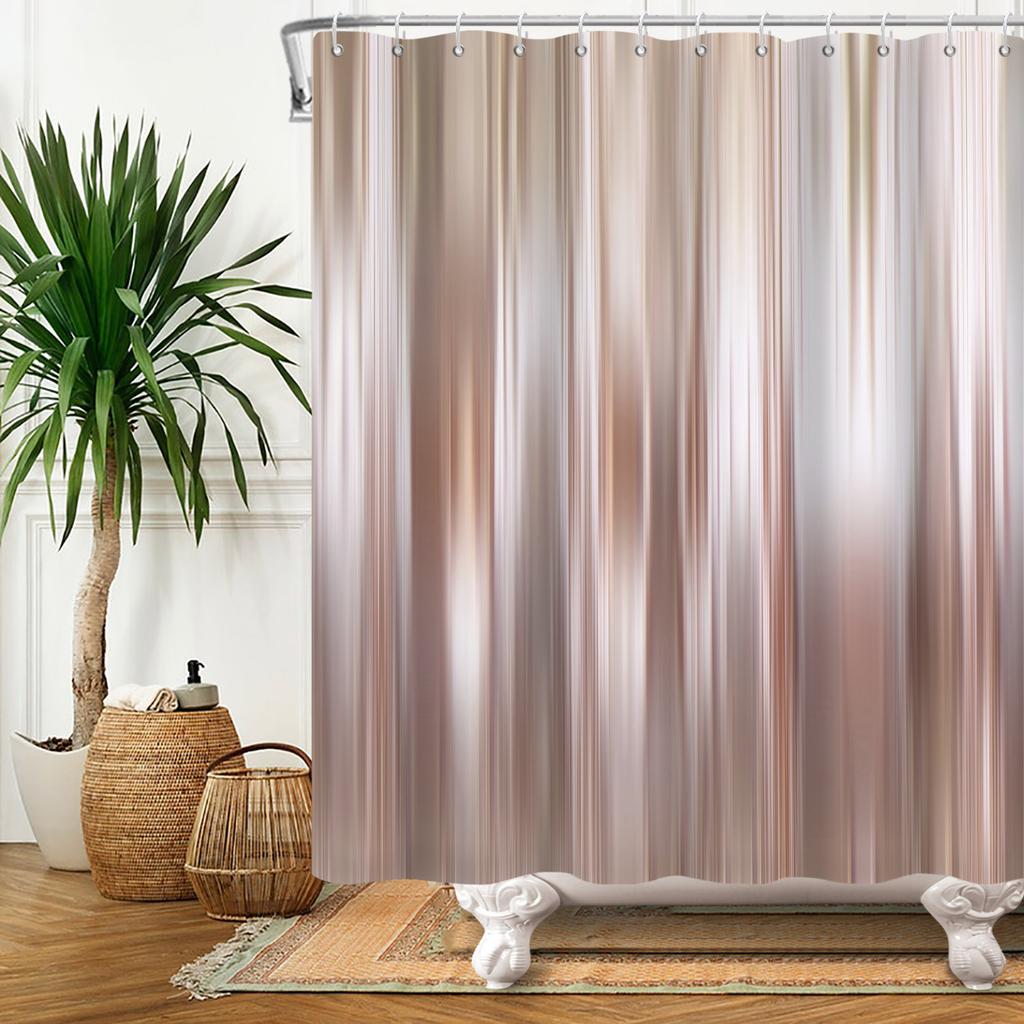 Gradient Duschdraperi Ränder Abstrakt Polyester Vattentät Modern Badrumsdekoration Badgardiner med Krok