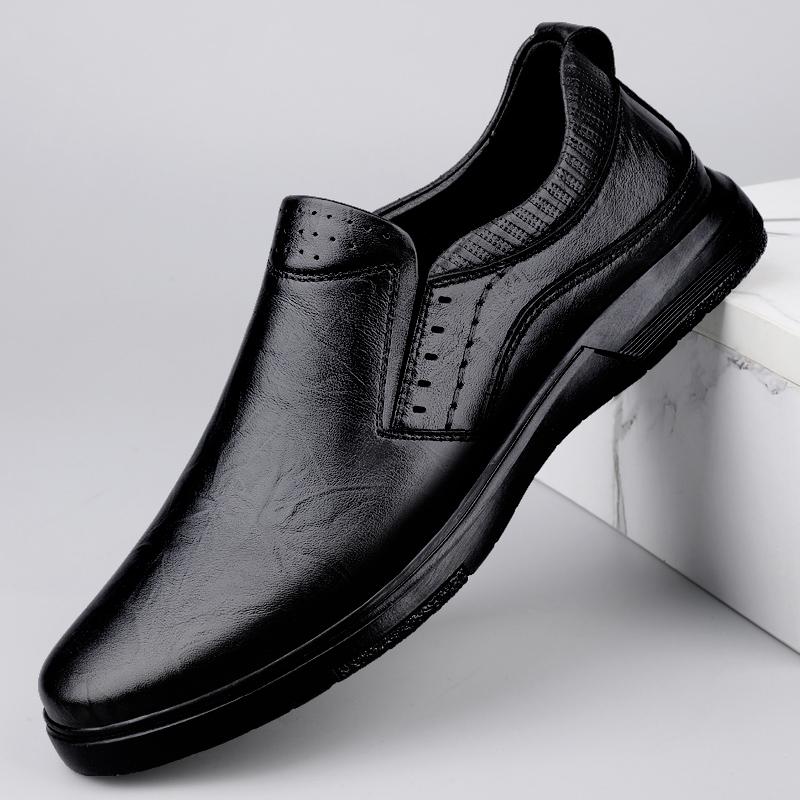 Fashion Handmade Leather Men Shoes Design Fashion Sneakers Male Slip On Loafers Breathable Casual Driving Flat Lightweight New Men Shoe