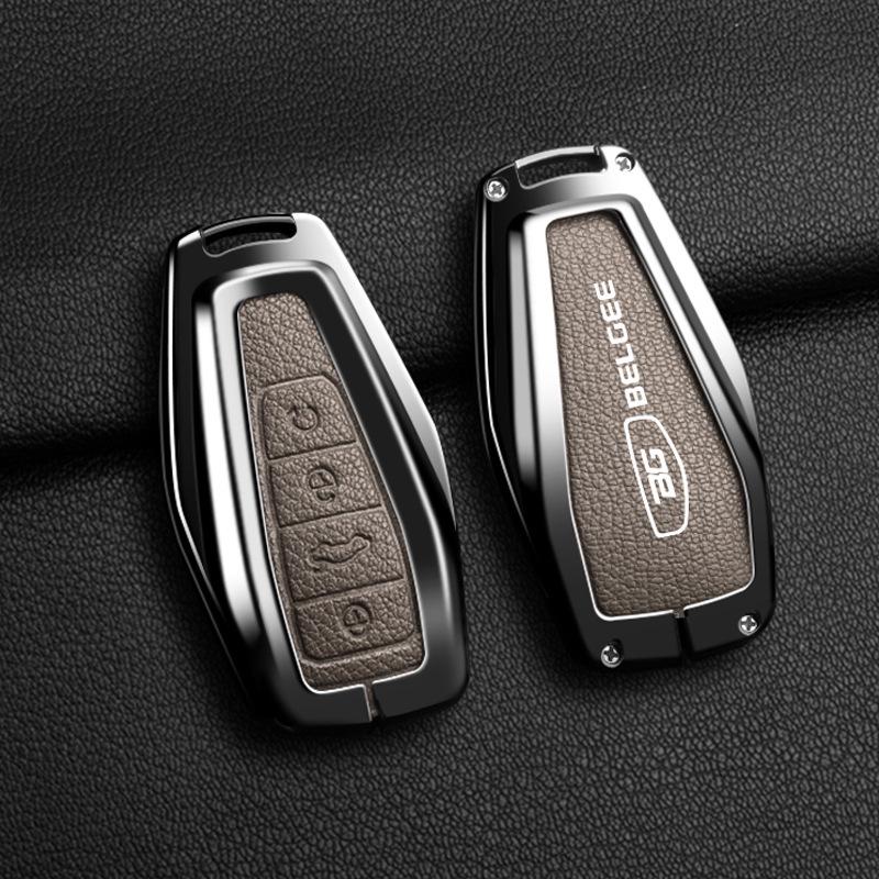 Metal Key Cover for Geely Xingyue L24, Xingrui, Boyue, Binyue, Binrui with Key Ring