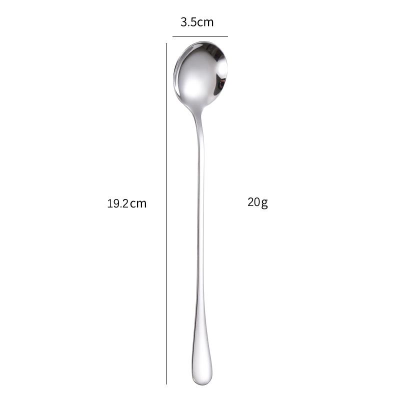 Stainless Steel Long Handle Dessert Spoon for Ice Cream and Coffee