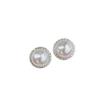 Douyin Live 18K Gold Pearl & Diamond Stud Earrings for Women – Niche Design