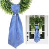 Wreath Sash for Front Door Boxwood Wreath Sash Accessories for Indoor Outdoor Decor, 5.1'' X 59''(Blue and White Stripe)