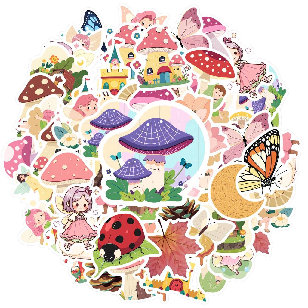 35pcs Cute Nature Stickers Whimsical Fairy Fairy Stickers Stickers For DIY Phone Guitar Laptop Notebook Suitcase Cup