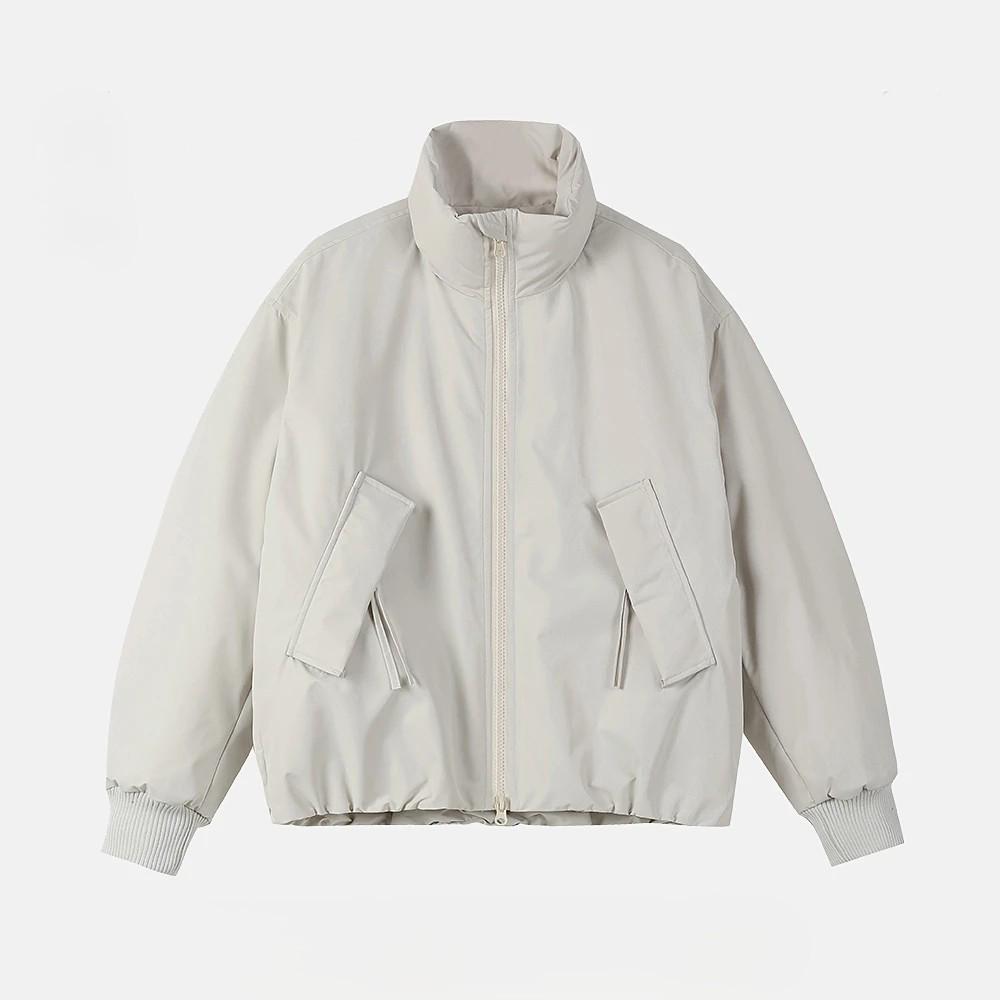 Japansk Retro Vinterjacka i Bomull med Ståkrage