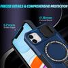 For iPhone 11 Case Invisible Magnetic Kickstand PC+TPU Phone Shell Built-in Sliding Lens Cover