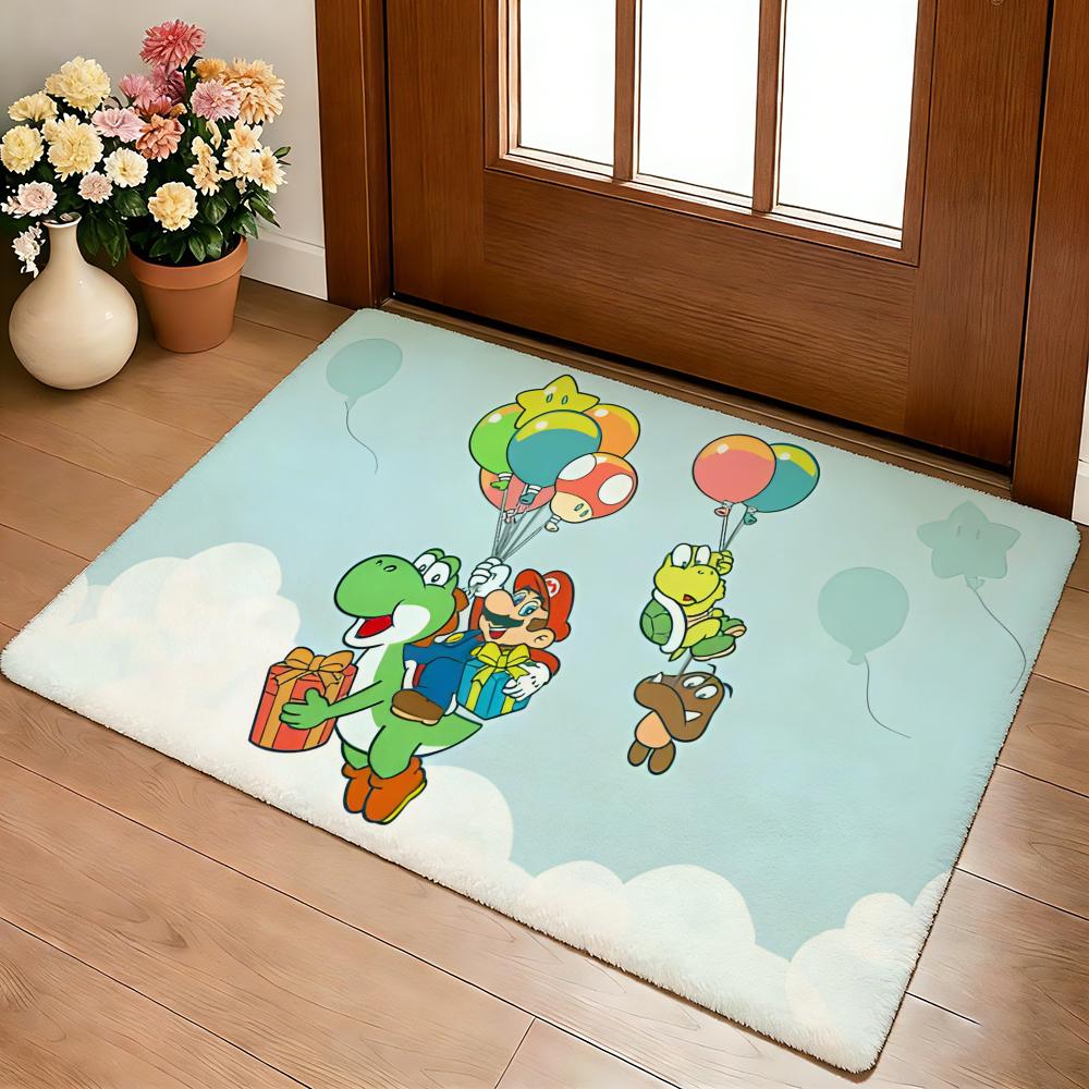 

Classic Anime Game MM-Marios Character Floor Mat Cozy Flannel Soft Thick Non-Slip Mat For Living Room Bedroom Kitchen Decor Rugs 40x60cm