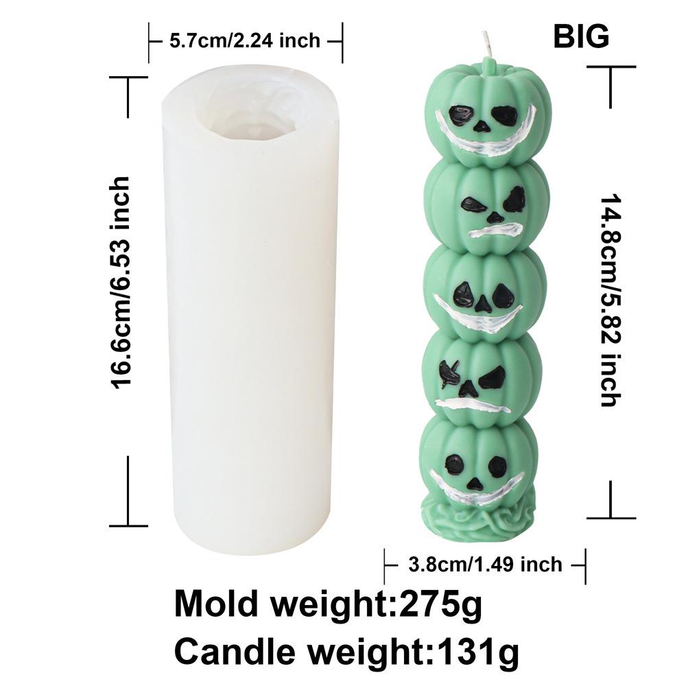 Halloween Gestapelte Kürbis Kerzenform DIY Handgemacht Böser Kürbis Totenkopf Pflanze Harz Gipsform Handwerk Party Dekoration