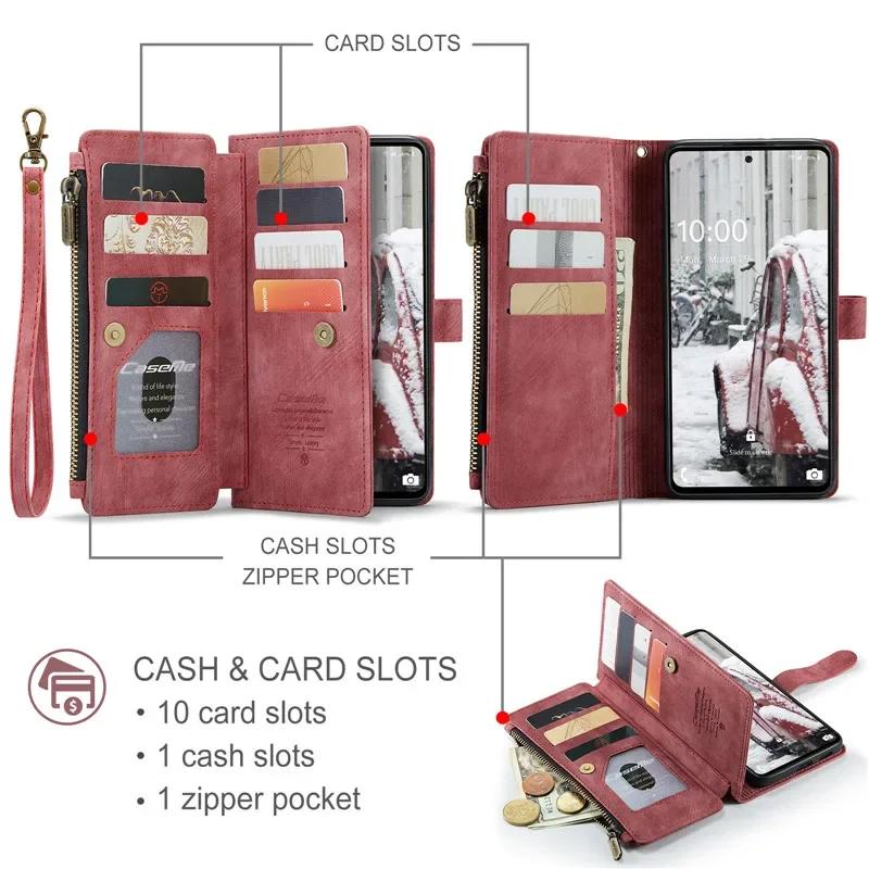 Business Flip Leather Case For Samsung Galaxy A56 A36 A16 A55 A35 A25 A15 A54 A34 A14 A53 A33 A13 A52 Zipper Wallet Card Cover