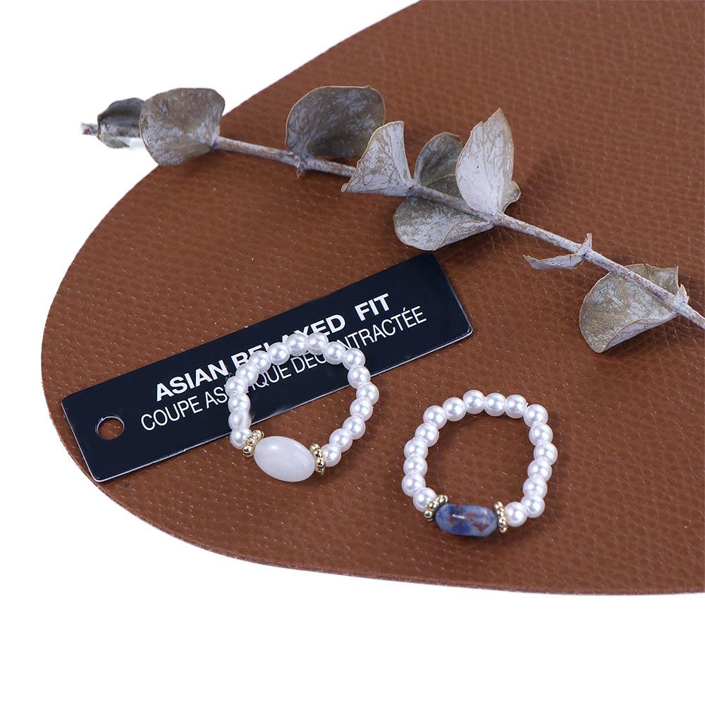 Sweet Temperament Women Girls Korean Fashion Jewelry Natural Stone Pearl Ring Finger Rings