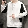 Men's Color Block Sweatshirt Contrast Panel Pullover Loose Fit Casual Top With Patches Streetwear