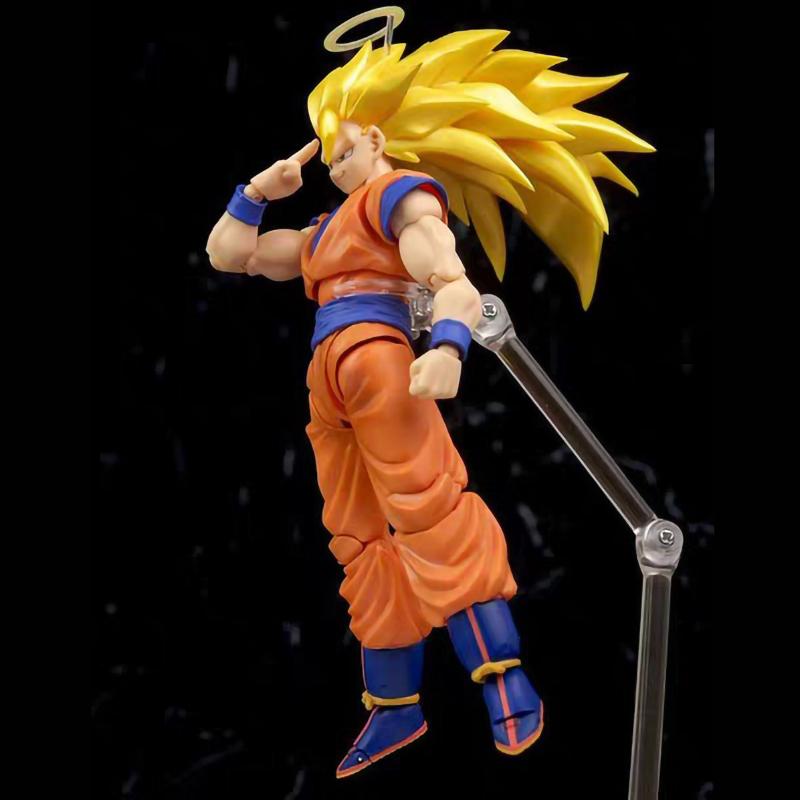 Figurine d'action 16cm Dragon Ball Super Saiyan 3 Goku SHF Anime Mobile PVC Poupée de Collection Figurine Kakarotto Son Goku Modèle Jouets