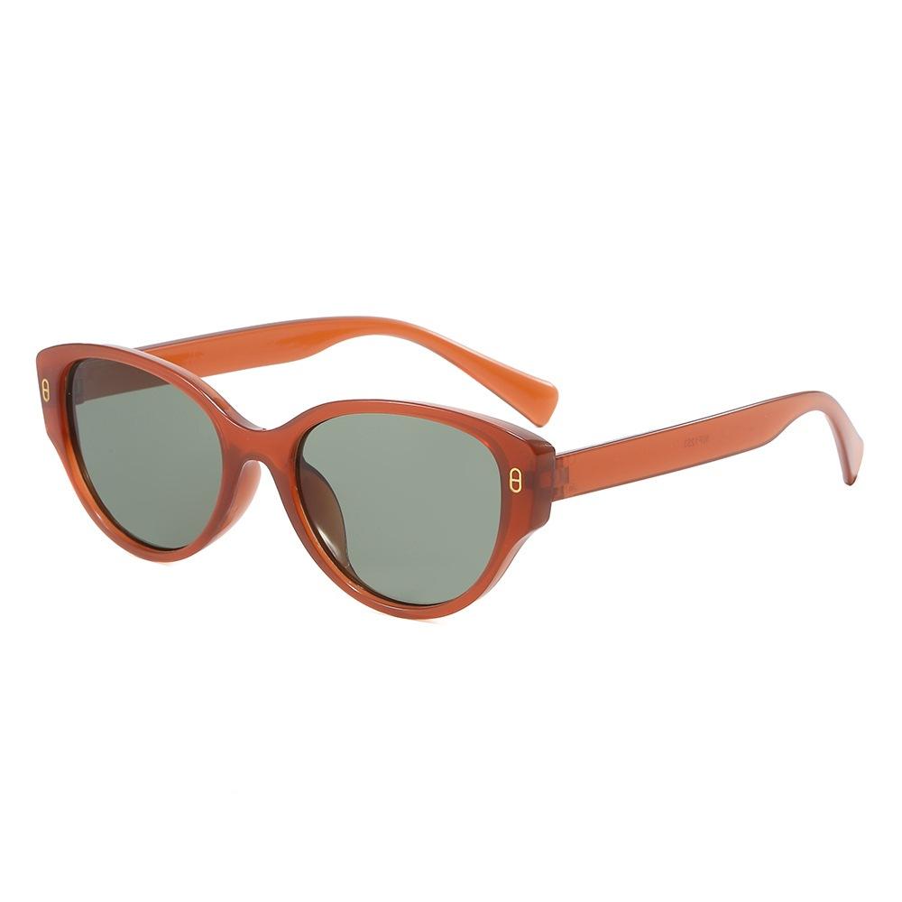 JYL TS Sunglasses Cat Eye Small Frame UV Street/WF1253 B-1079 грани розовый