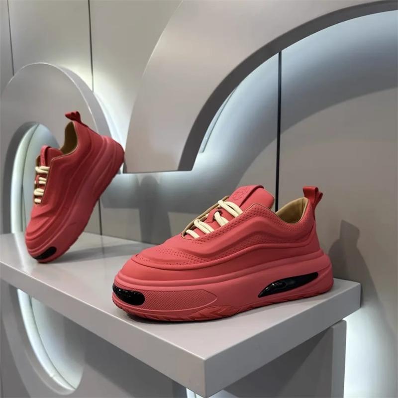 Осенние новые толстоподошвенные увеличивающие рост папины модные туфли красные повседневные кеды 39 красный