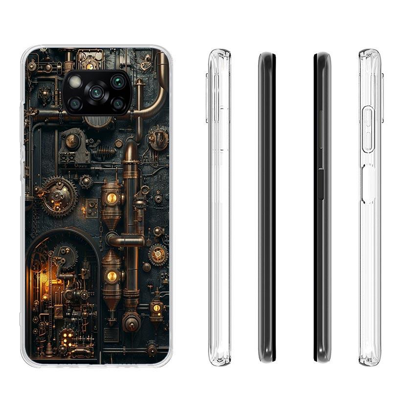 Steampunk Gear Mechanical Case Phone Cover for Xiaomi Redmi Note 10 9 9S 8 8T 7 5 Pro Mi 12T 11T 10T 9T 12 11 Lite A3 A2 Trend F