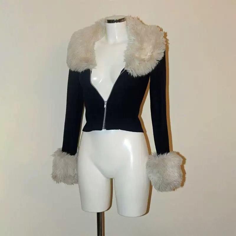 Herbst- und Winter Damen Kapuzen-Sweatshirt mit Reißverschluss, Fleece-Patchwork Warmes Oberteil, Hip-Hop Heißdiamant-verziertes Langarm-Sweatshirt