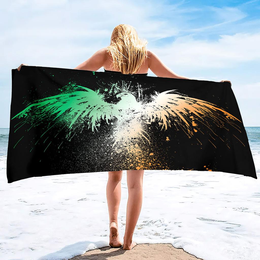 Phoenix Print Beach Towel Microfiber Oversized Travel Towels Lightweight Compact Beach Accessories for Swimming Camping Holiday