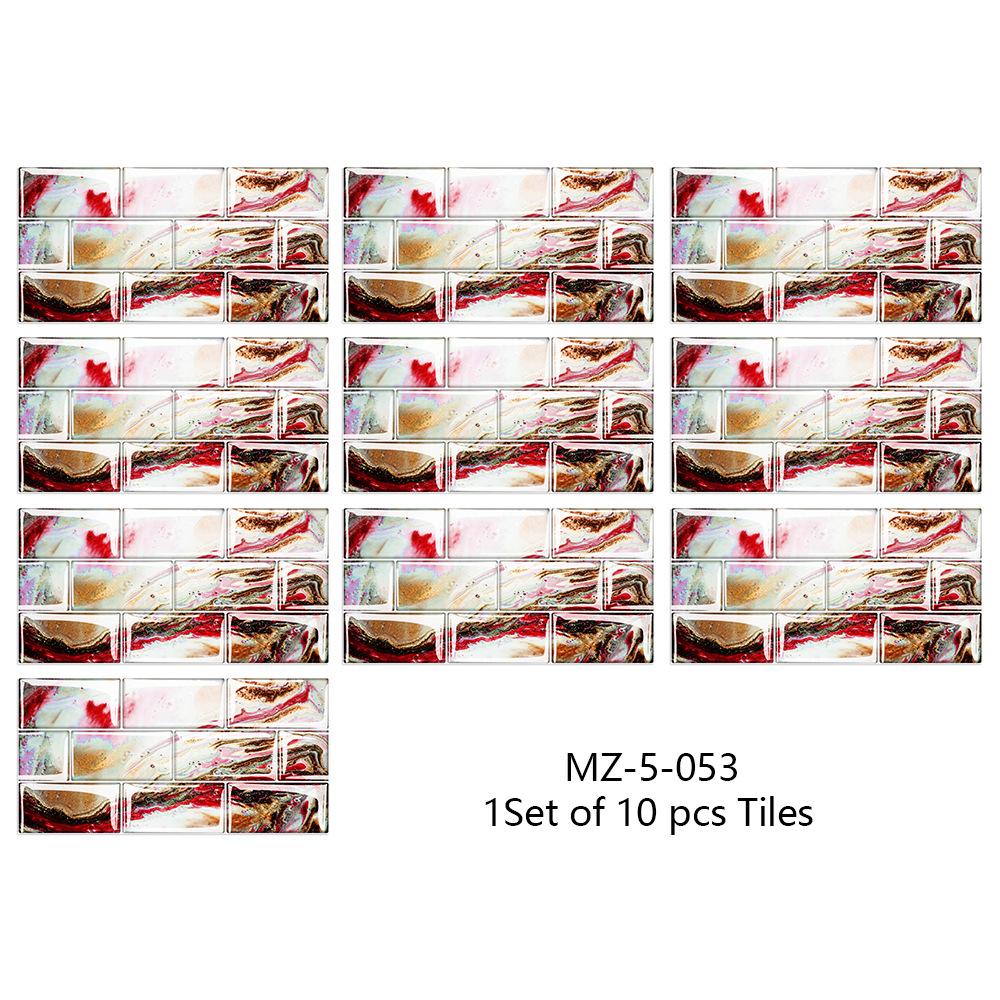 10ks 15cmX30cm DIY mramorové samolepky na zeď Imitace cihla Dekorace do ložnice Vodotěsná samolepicí tapeta na dlaždice Dekor do kuchyně