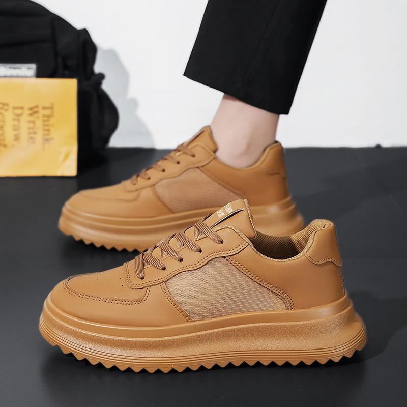 

High-top shoes men s 2025 summer explosion ins trendy and versatile student little white shoes men s non-slip breathable sports board shoes men 39 хаки