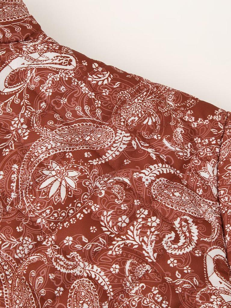 2024 Autumn Women's European & American Fashion Print Cotton Jacket