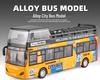 Medium Macau Double-Decker Alloy Sightseeing Bus Model with Lights & Music, Pull-Back Feature