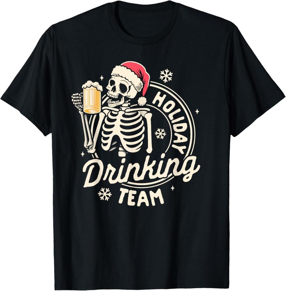 Christmas Xmas Beer Lover Drinking Holiday Drinking Team T-Shirt Unisex T-Shirt XL