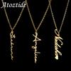 Atoztide Personalized Custom Name Necklaces One Hole Nameplate Pendant for Women Stainless Steel Link Chain Jewelry Gift