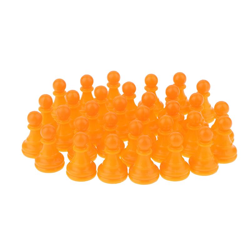 32Pcs 2.5*1.5Cm Chessman Plastic Pawns Checkers Pieces For Games Tabletop Markers Components