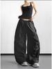Graue Weitbeinige Hose für Damen: Frühjahr-Sommer 2026 Lässige, Lockere, Schlankmachende, Vielseitige Outdoor-Arbeitshosen