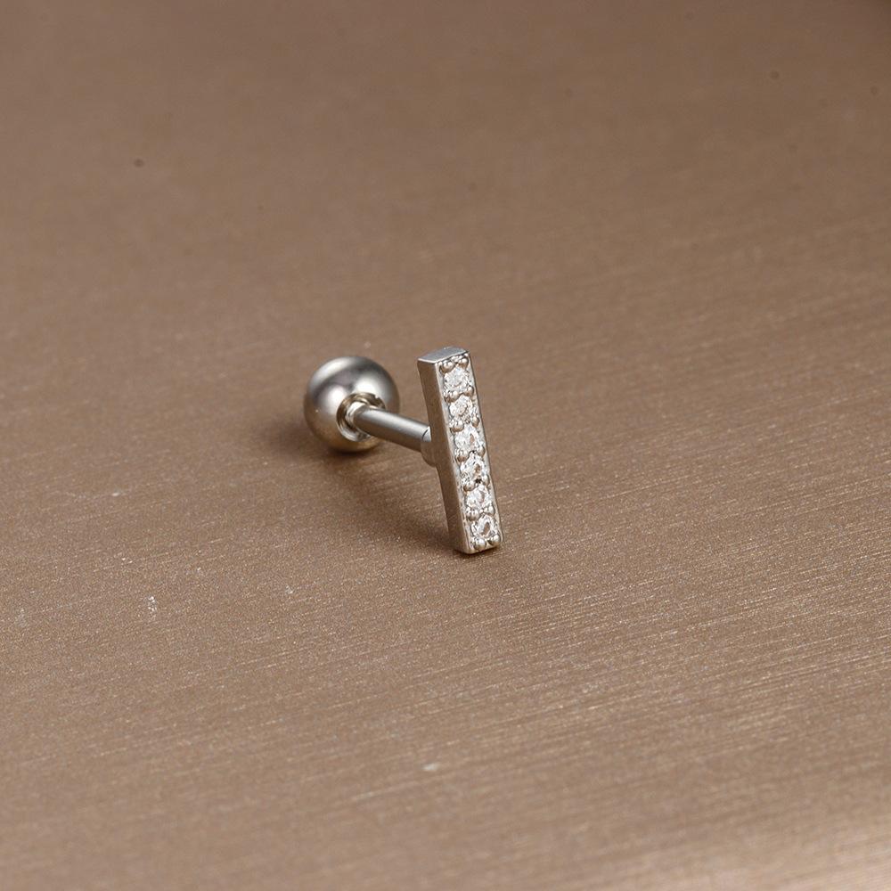 Heißer Verkauf Piercing Schmuck Edelstahl Ohrknochen Nägel Zirkon Kugel Schraube Kleine Ohrringe Damen Leichter Luxus Ohrringe